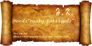 Horánszky Kalliopé névjegykártya